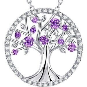 Tree of Life Necklace for Women May June Birthstones Emerald Pearl Necklace